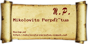 Mikolovits Perpétua névjegykártya